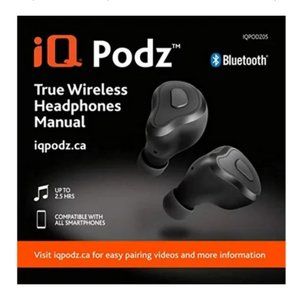 IQPodz Wireless Earbuds + Car Charger (2 items!!)